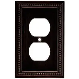 Duplex Wall Plate, 1-Gang, Beaded Venetian Bronze Zinc 1