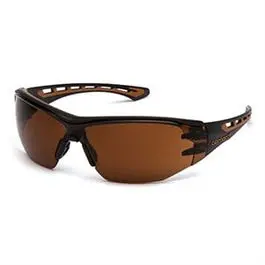 Easley Safety Glasses, Bronze Anti-Fog Lens, Black/Tan Frame 1