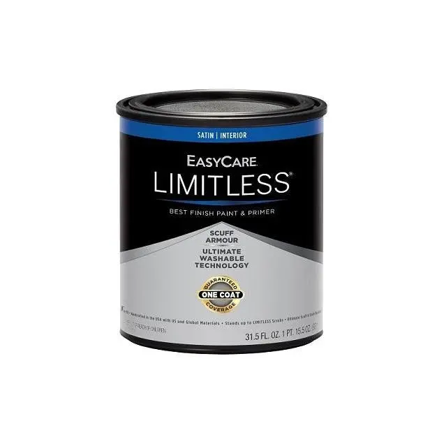 Easycare Limitless 1 Qt. Medium Base Satin Acrylic Latex Interior Paint & Primer 1