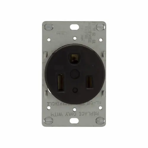 Eaton Cooper Wiring Power Device Receptacle 50A, 250V Black 1