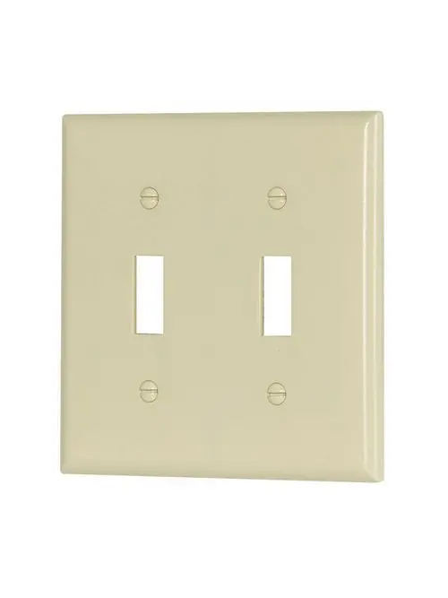 Eaton Wiring Devices 2139V 2-Gang Ivory Thermoset Standard Size Toggle Switch Wallplate 1
