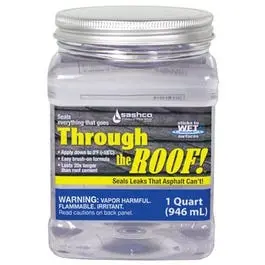 Elastomeric Roof Sealant, Brushable, Clear, 1-Qt. 1