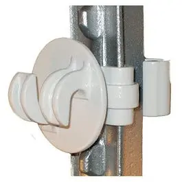 Electric Fence Insulator, T-Post, White, 25-Pk. 1