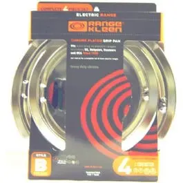 Electric Range Drip Pan Set, "B" Series Plug-In Element, Chrome, 4-Pk. 1