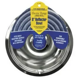 Electric Range Reflector Bowl, Removable Element, Chrome, 8-In. 1
