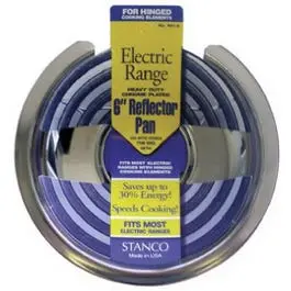 Electric Range Reflector Pan, Fixed-Element, Chrome, 6-In. 1