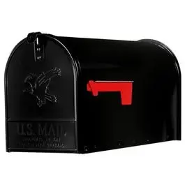 Elite Post Mailbox, Black Galvanized, 8.75 X 6.75 X 19-In. 1