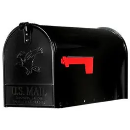 Elite Post Mailbox, Black Galvanized, Large, 10.87 X 8.5 X 20.25-In. 1