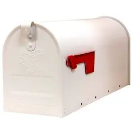 Elite Post Mailbox, White Galvanized, 8.75 X 6.75 X 19-In. 1