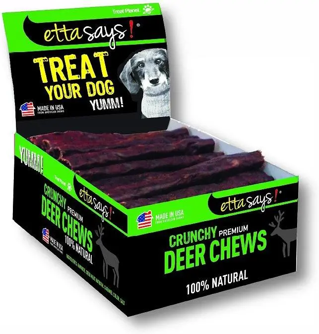 Etta Says Crunchy Deer Chew Dog Treats 1