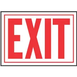"Exit" Sign, Red/White Aluminum,  10 X 14-In. 1