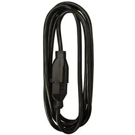 Extension Cord, 16/2 Sjow, Black Round Vinyl, 15-Ft. 1