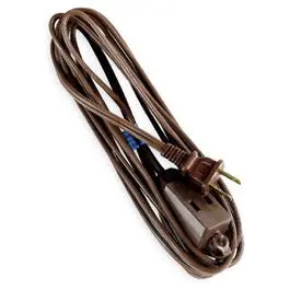 Extension Cord,  16/2 Spt-2, Brown Polarized Cube Tap, 12-Ft. 1
