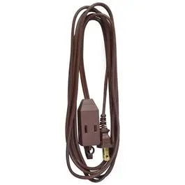 Extension Cord,  16/2 Spt-2 Brown Polarized Cube Tap, 9-Ft. 1