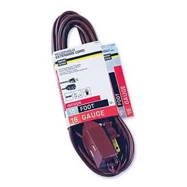 Extension Cord,  16/2 Spt-2 Polarized Cube Tap, Brown, 15-Ft. 1
