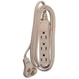 Extension Cord, 16/3 Spt-2 Beige Low Profile Cube Tap, 6-Ft. 1