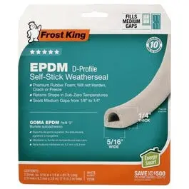 Extreme Rubber Weatherseal, 5/16W X 1/4-In. T X 17-Ft. 1