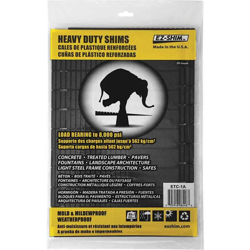 Ez-Shim 8 In. L Plastic Heavy-Duty Shim (20-Count) 1