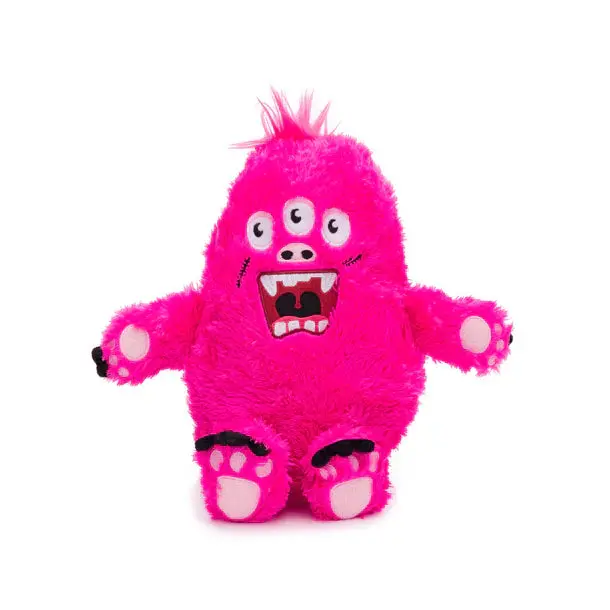 Fabdog Fluffy Large Pink Monster Dog Toy 1