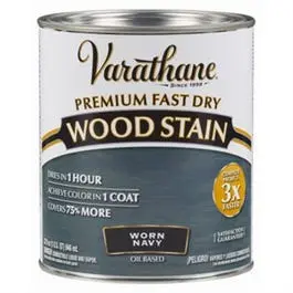 Fast Dry 1-Coat Interior Wood Stain, Oil-Based, Worn Navy, 1-Qt. 1