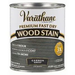 Fast Dry Interior Wood Stain, Oil-Based, Carbon Gray, 1-Qt. 1