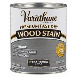 Fast Dry Interior Wood Stain, Oil-Based, Weathered Gray, 1-Qt. 1
