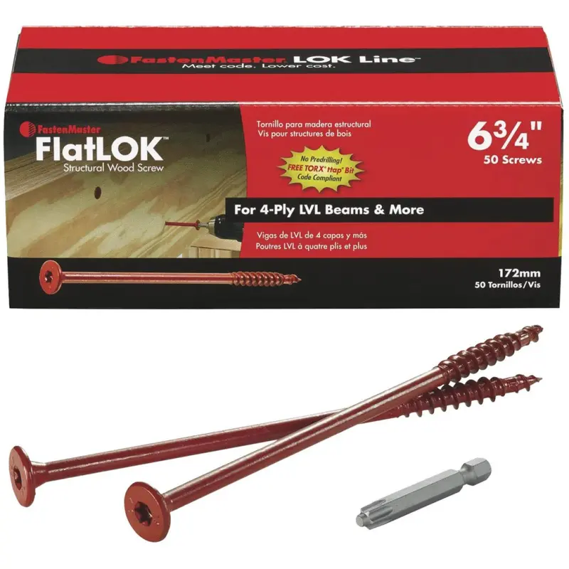 Fastenmaster Flatlok 6-3/4 In. Engineered Structural Wood Screw (50 Ct.) 1