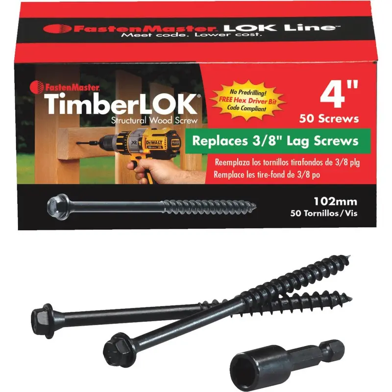 Fastenmaster Timberlok 4 In. Countersunk Hex Washer Structure Screw (50 Ct.) 1
