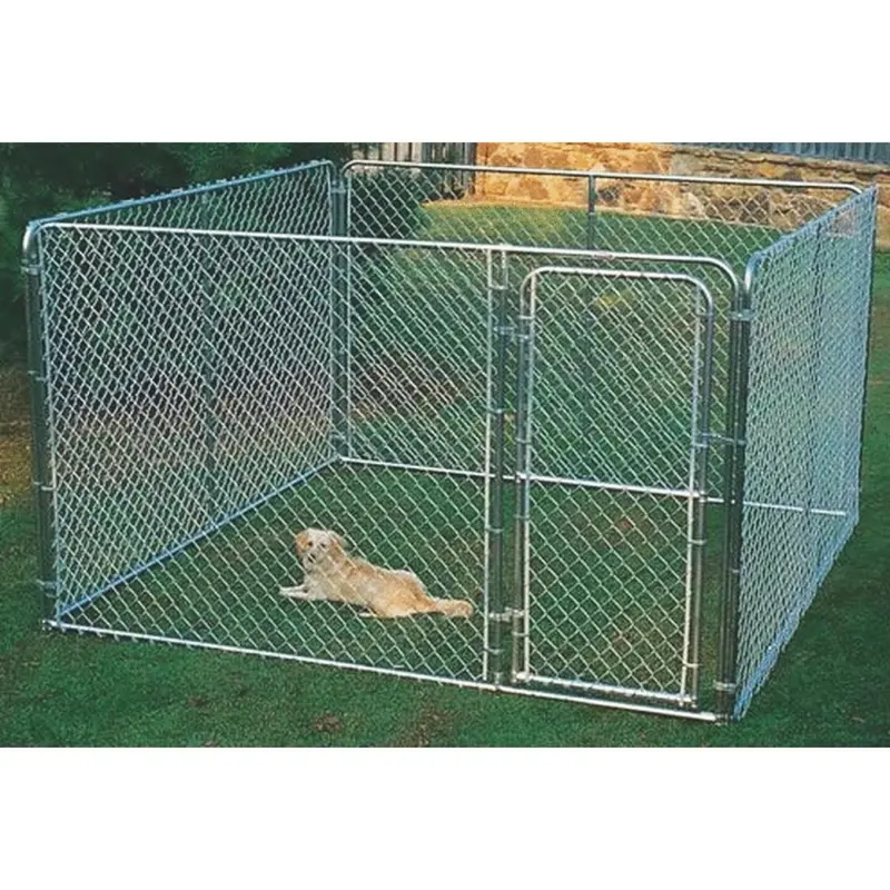 Fence Master Silver Series 10 Ft. W. X 6 Ft. H. X 10 Ft. L. Steel Outdoor Pet Kennel 1
