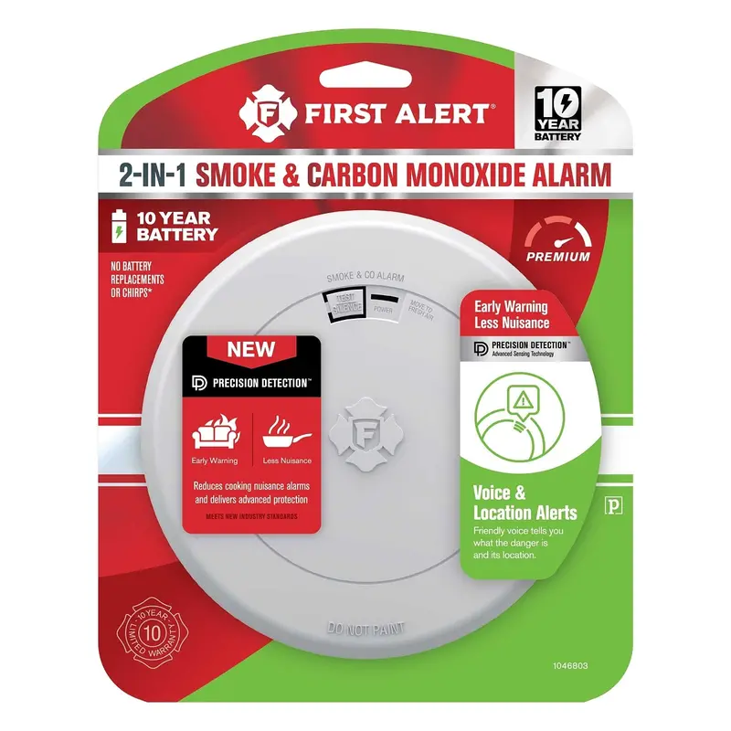 First Alert's Smco210v 10-Year Sealed Battery Combination Smoke And Carbon Monoxide Alarm With Voice And Location Alerts 1