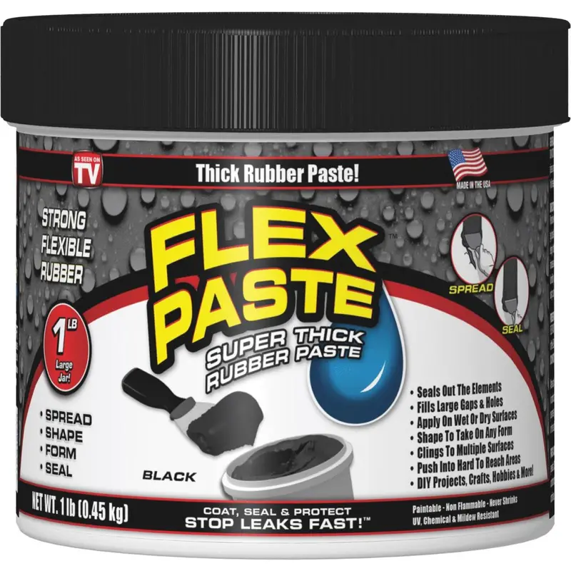 Flex Paste 1 Lb. Rubber Sealant, Black 1