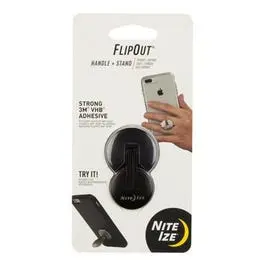 Flipout Cell Phone Handle + Stand, Black Stainless Steel 1
