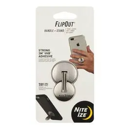 Flipout Cell Phone Handle + Stand, Stainless Steel 1