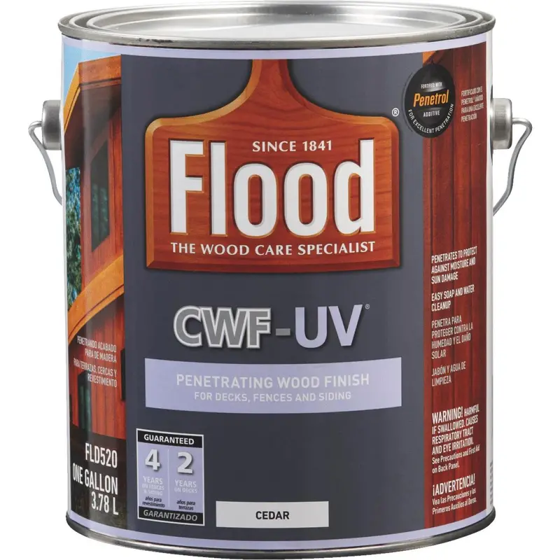Flood Cwf-Uv Oil-Modified Fence Deck And Siding Wood Finish, Cedar, 1 Gal. 1