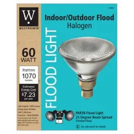 Flood Light Bulb, Halogen, Indoor/Outdoor Par 38, 60-Watts 1