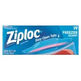 Freezer Bags, Gripper Zipper, 1-Qt., 19-Ct. 1