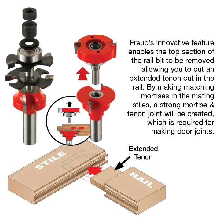 Freud Premier Adjustable Rail & Stile Bit - Bevel 2