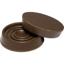 Furniture Cups, Brown Rubber, Round, 1-9/16-In. Id, 4-Pk. 1