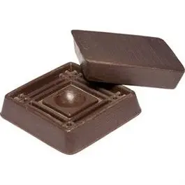 Furniture Cups, Brown Rubber, Square, 1-5/8-In. Id, 4-Pk. 1