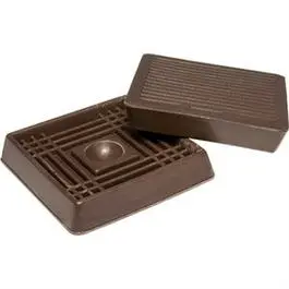 Furniture Cups, Brown Rubber, Square, 2-1/16-In., 4-Pk. 1