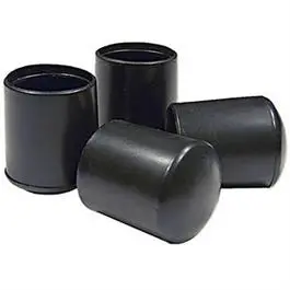 Furniture Leg Tip, Black Vinyl, 7/8-In., 4-Pk. 1
