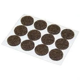 Furniture Pads, Self-Adhesive, Brown Felt, Round, 1/2-In., 12-Pk. 1