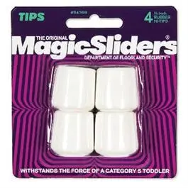 Furniture Tips, White Rubber, 7/8-In., 4-Pk. 1