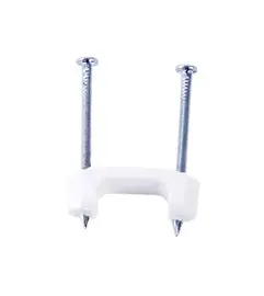 Gardner Bender 1/2 In (13 Mm), Plastic Polyethylene Nm Cable Staple, Zinc Plated Nail, White, (100/Box) 1