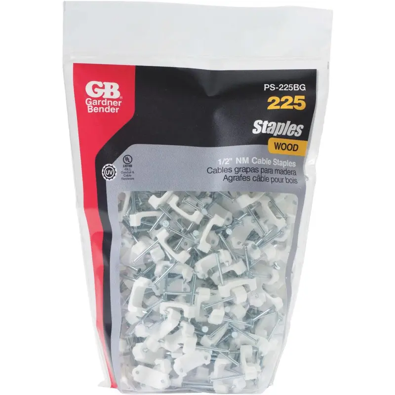 Gardner Bender 1/2 In. X 3/8 In. Polyethylene Cable Staple (225-Count) 1