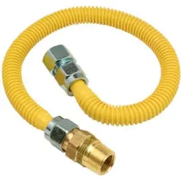Gas Connector, Coated Stainless Steel, 36-In., 1/2-In. I.D., 5/8-In. O.D. 1