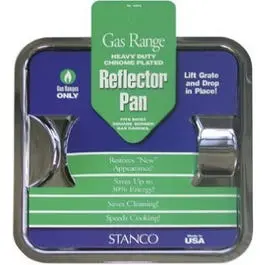 Gas Range Reflector Pan, Square, Chrome 7.75-In. 1