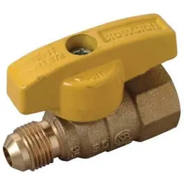 Gas Valve, Straight, 3/8 O.D. X 1/2-In. Fpt 1