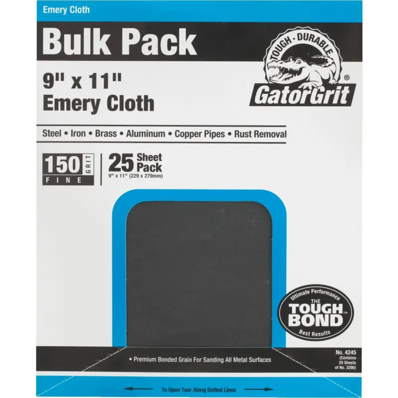 Gator 9 In. W. X 11 In. L. 150 Grit Emery Cloth (25-Pack) 1