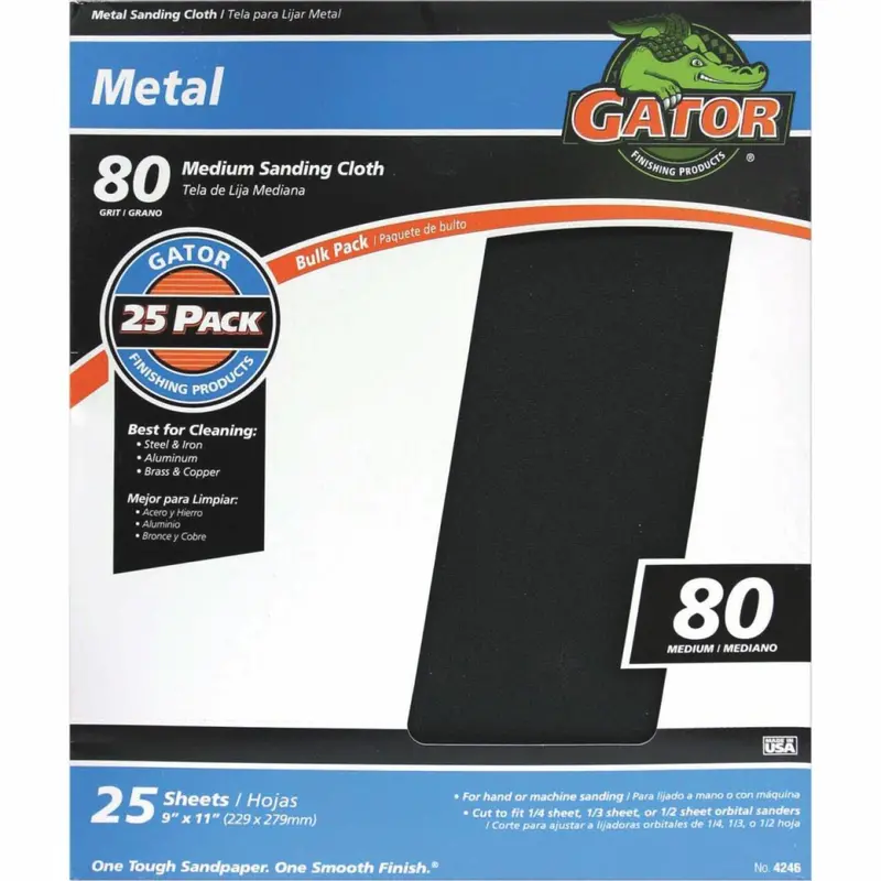 Gator 9 In. W. X 11 In. L. 80 Grit Emery Cloth (25-Pack) 1